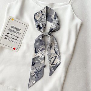 Geometric print letter Z twilly scarf fashion accessories